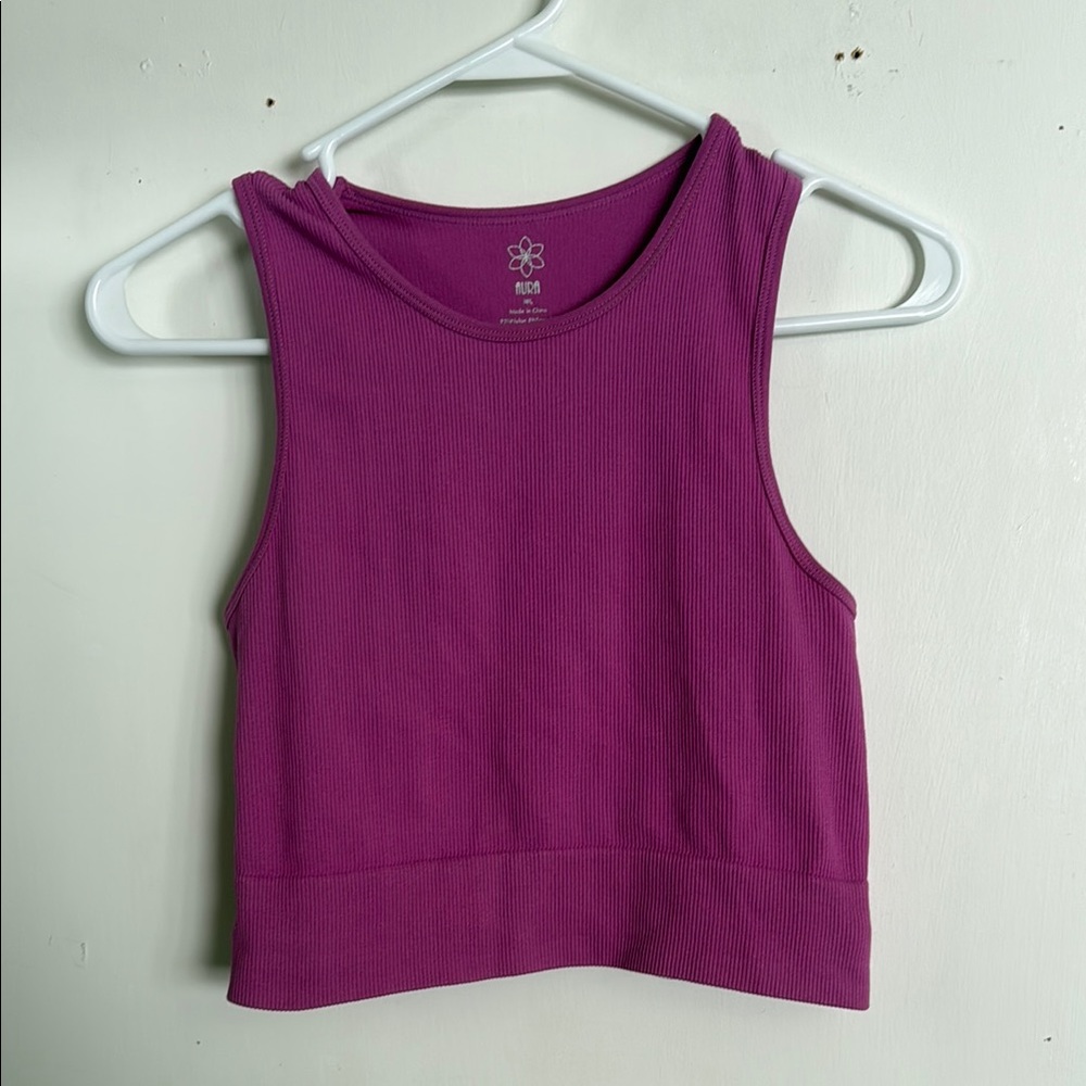 Aura Women's Ribbed Purple Tank Top